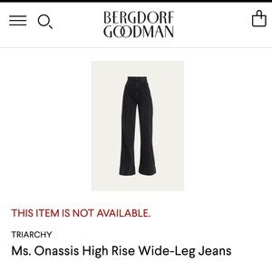 TRIARCHY Biodegradable Wide Leg Ms. Onassis High Rise Jeans, New!